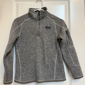 Kids Patagonia Better Sweater 1/4 Zip Fleece SIZE L (12) Gray Grey
